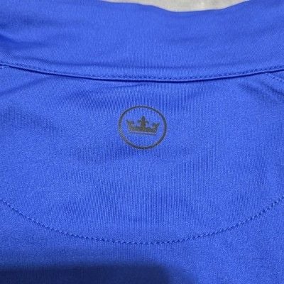 PETER MILLAR Men's Sz Lg Forge Performance Quarter-Zip Pullover Sapphire Blue 13