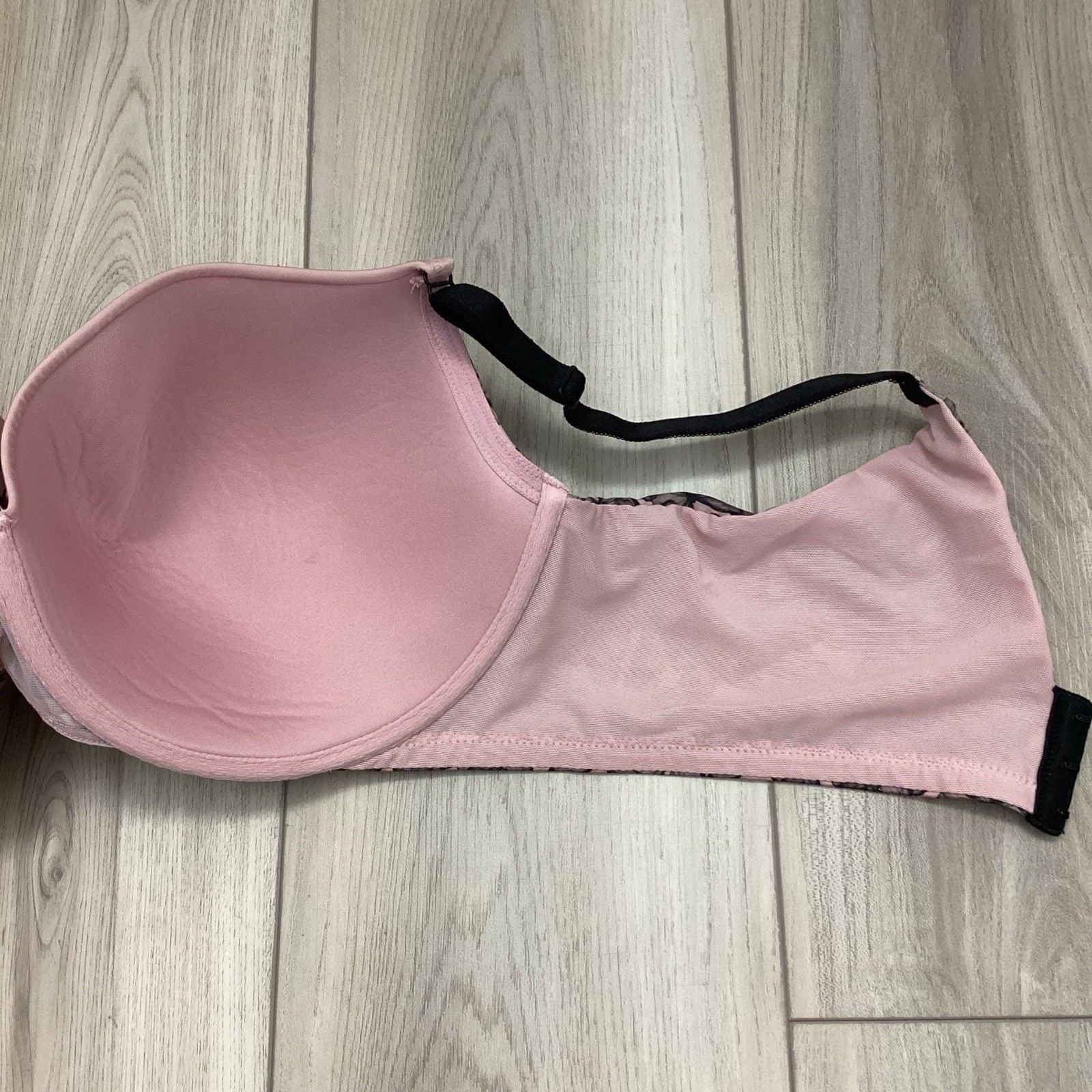 TORRID Bra Perfect Light Lined Cup NO-WIRE Pink Black Butterflies Size 40DD 6