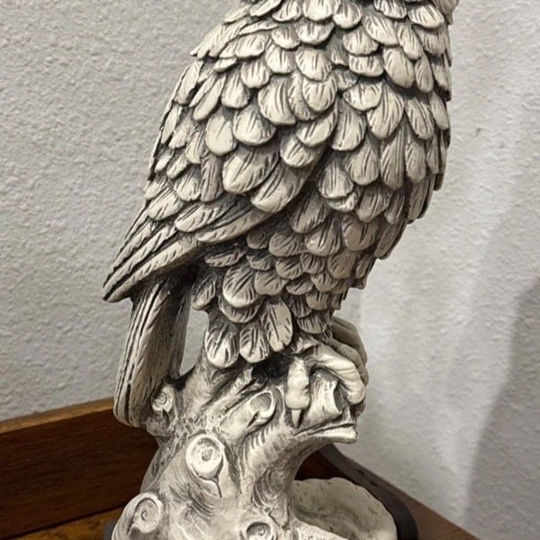 MCM 60’s Marwal 14” Owl Sculpture on 5.5” Base Gothic Halloween Revival