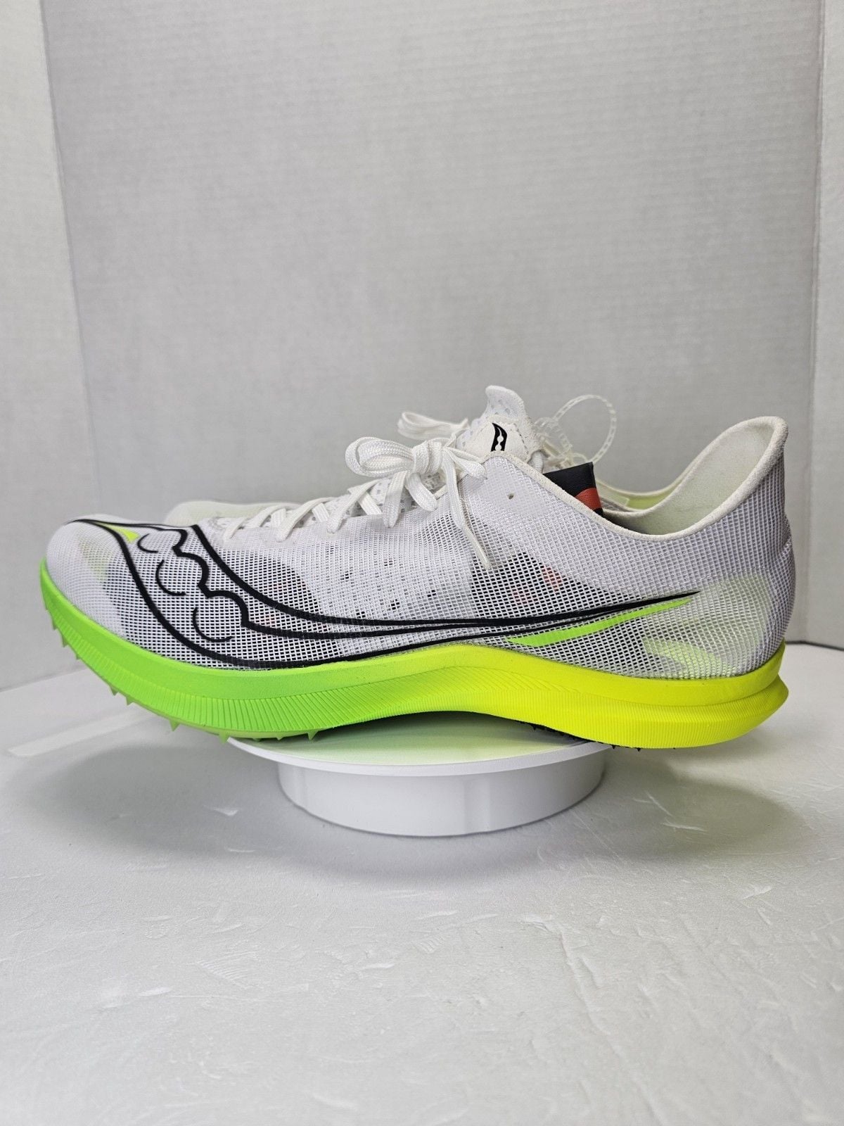 Saucony Endorphin Cheetah Track Spikes Men’s 12 White Slime Racing S29095-01 7