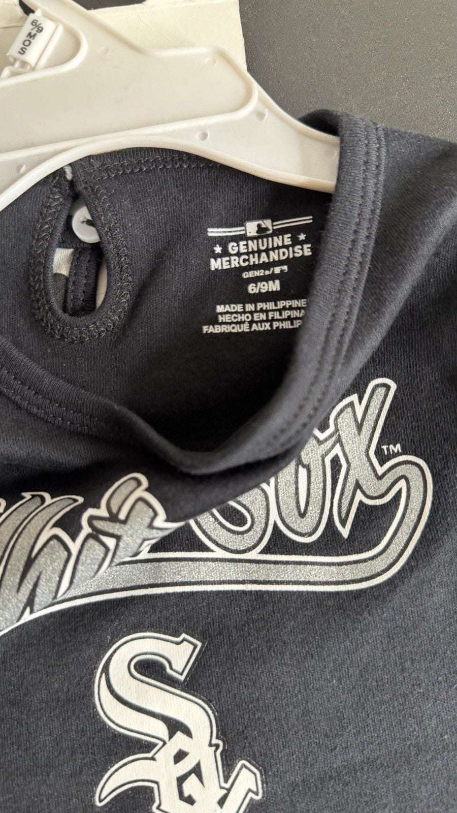 MLB Chicago White Sox 2pc Baby Bodysuit Set 6-9M Short Sleeve Gray 7