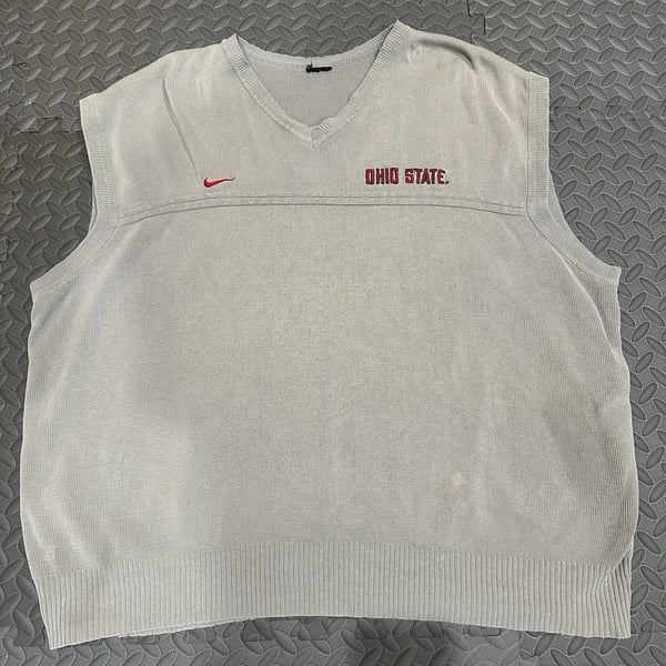 Vtg Nike Ohio State University Sweater Vest Mens XL Gray Y2K Team Buckeyes L8