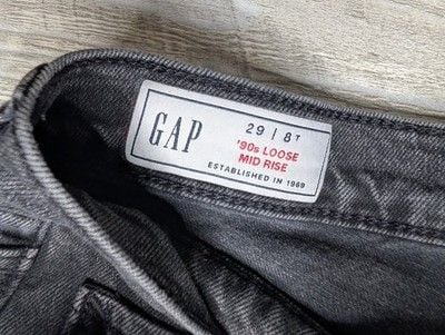 Gap Black jeans 29 8T 90s Loose Mid Rise Established In 1969 3