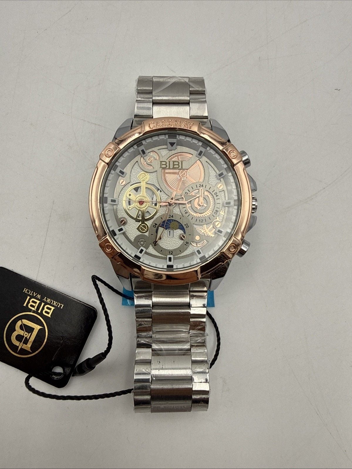🔥 BIBI Men’s Watch B0200 Rose Gold Stainless Steel 50mm Case Date NIB 🔥 4