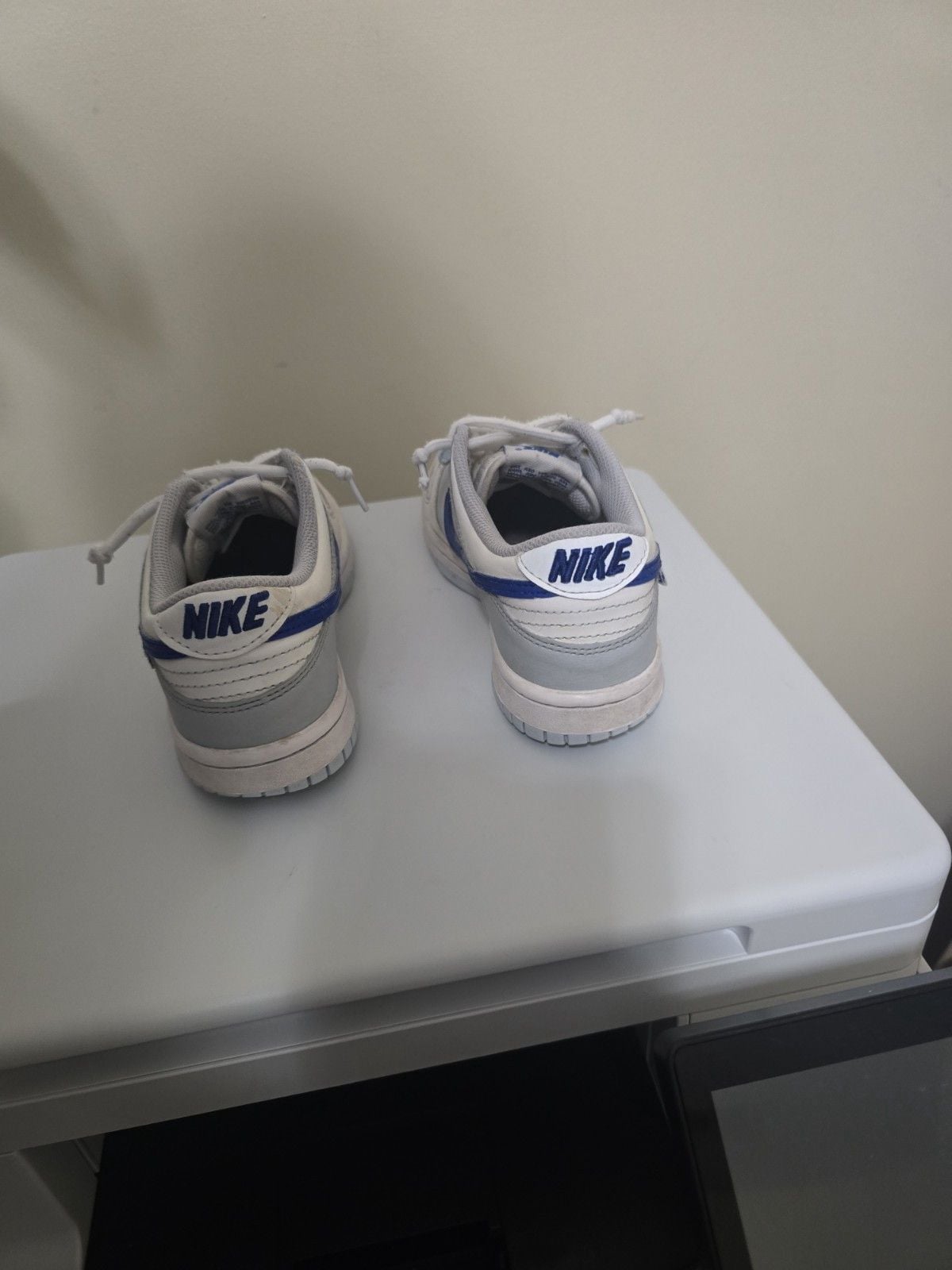 Nike Dunk Low GS White/Blue/Gray Colorblock Sneakers Youth US 4.5Y FB1843-141 5