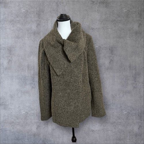 Lisa Rinna Collection Boucle Shawl Collar Jacket Color: Deep Olive Size M 3