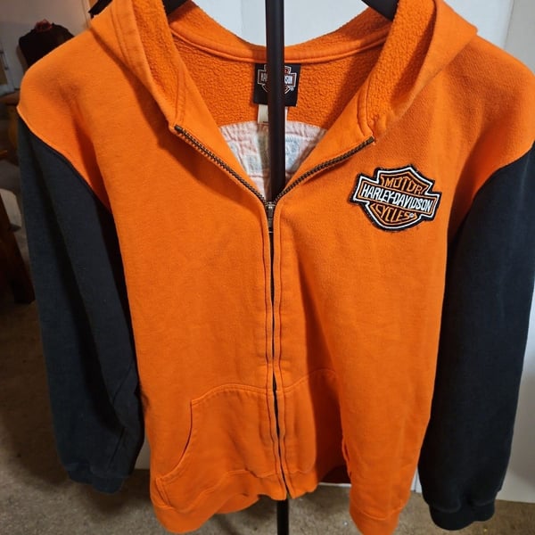 Harley Davidson Full Zip Colorblock Hoodie L