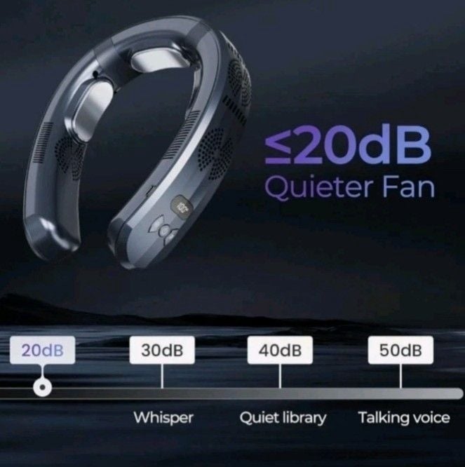 Portable Neck Air Conditioner Fan 3 Cooling Plates Rechargeable 6000mAh Black 9