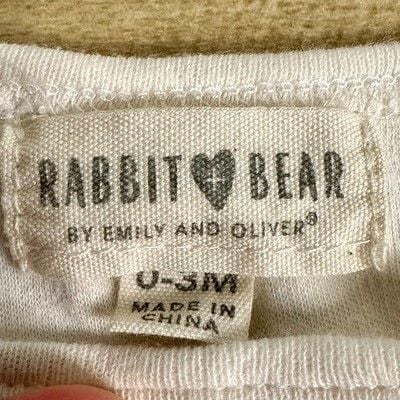 Rabbit Bear Emily Oliver Knotted Gown Set 2 Pack Dog Print Rust Waffle 0-3M 2