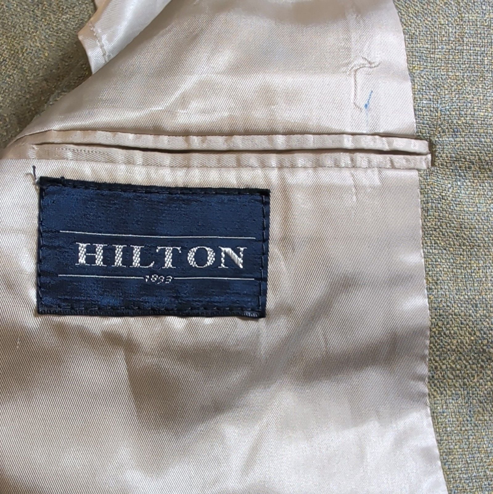 Vintage Hilton 1893 44 Long Sport Coat 100% Silk Blazer Made in USA Patch Pocket 11