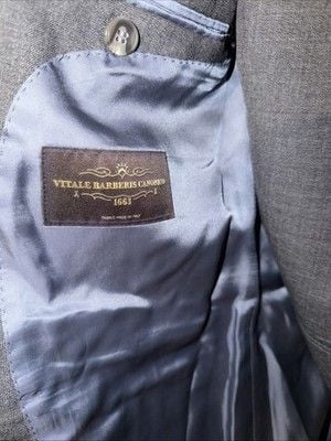 SuitSupply Lazio VBC Tropical Wool Suit Gray 44R FLAW READ 3