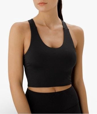 Women Criss-Cross Back Padded Workout Support Crop Tops-SIZE XS 2