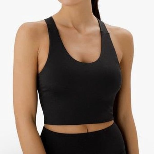 Women Criss-Cross Back Padded Workout Support Crop Tops-SIZE XS