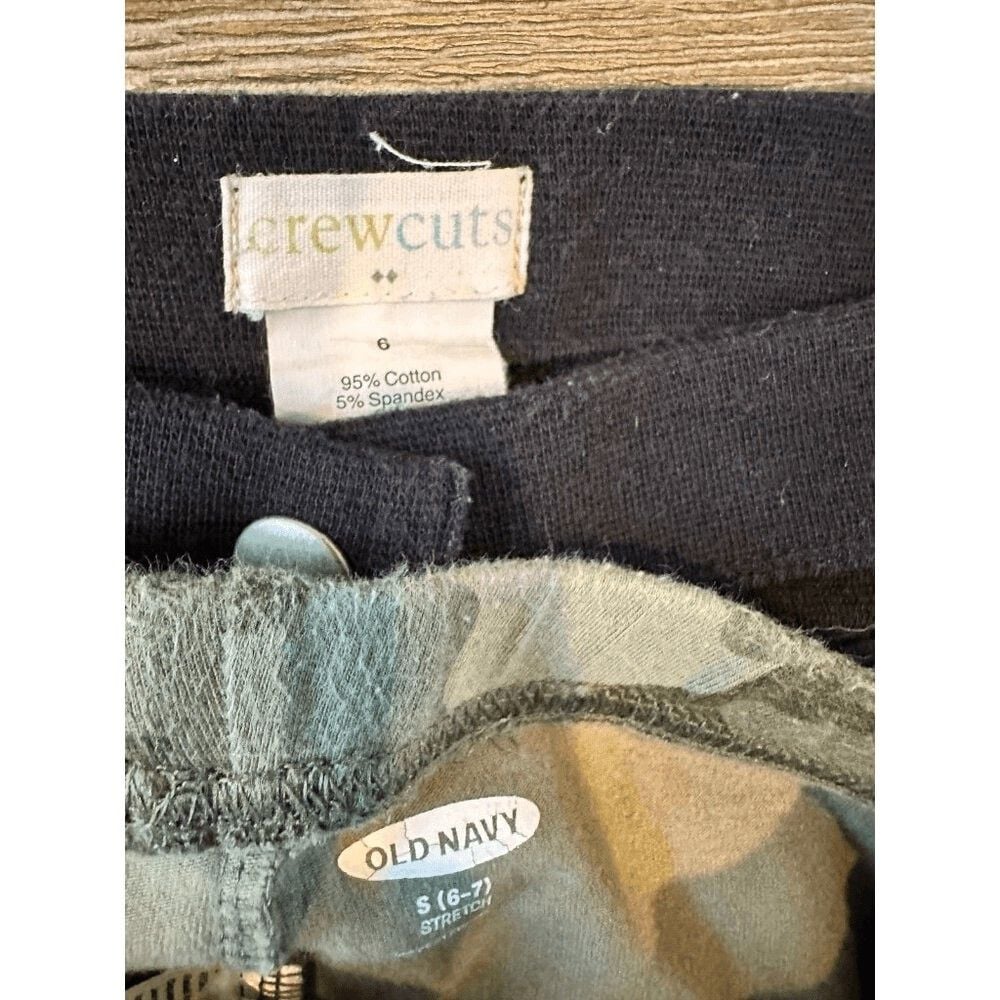 6/7 girls bundle old navy j.crew camo black leggings lot 2