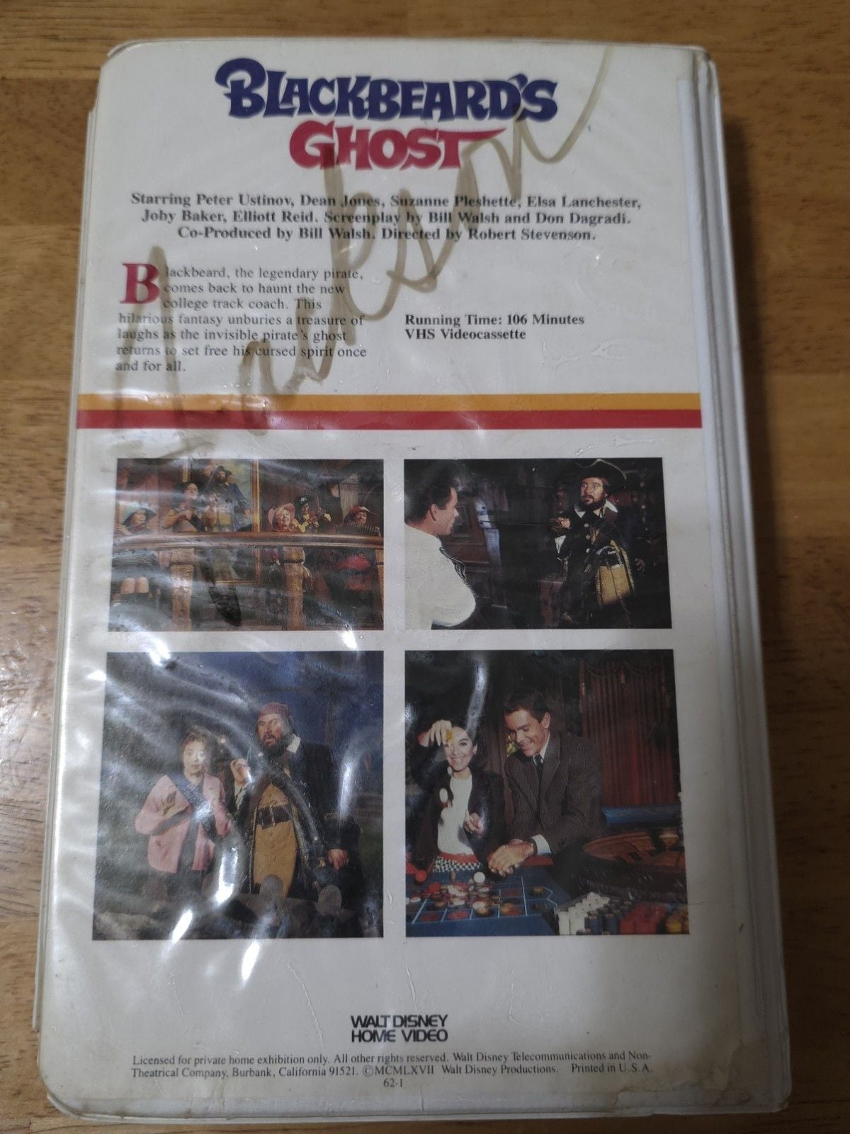 Disney's Blackbeard's Ghost VHS Tape Walt Disney Home Video 2