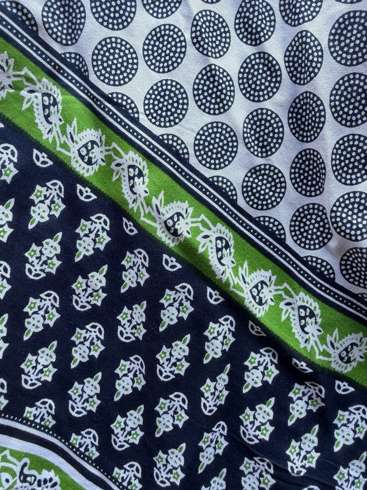 Seven Islands New York Daishiki Caftan Size 3X White Blue Green Geometric Print 6
