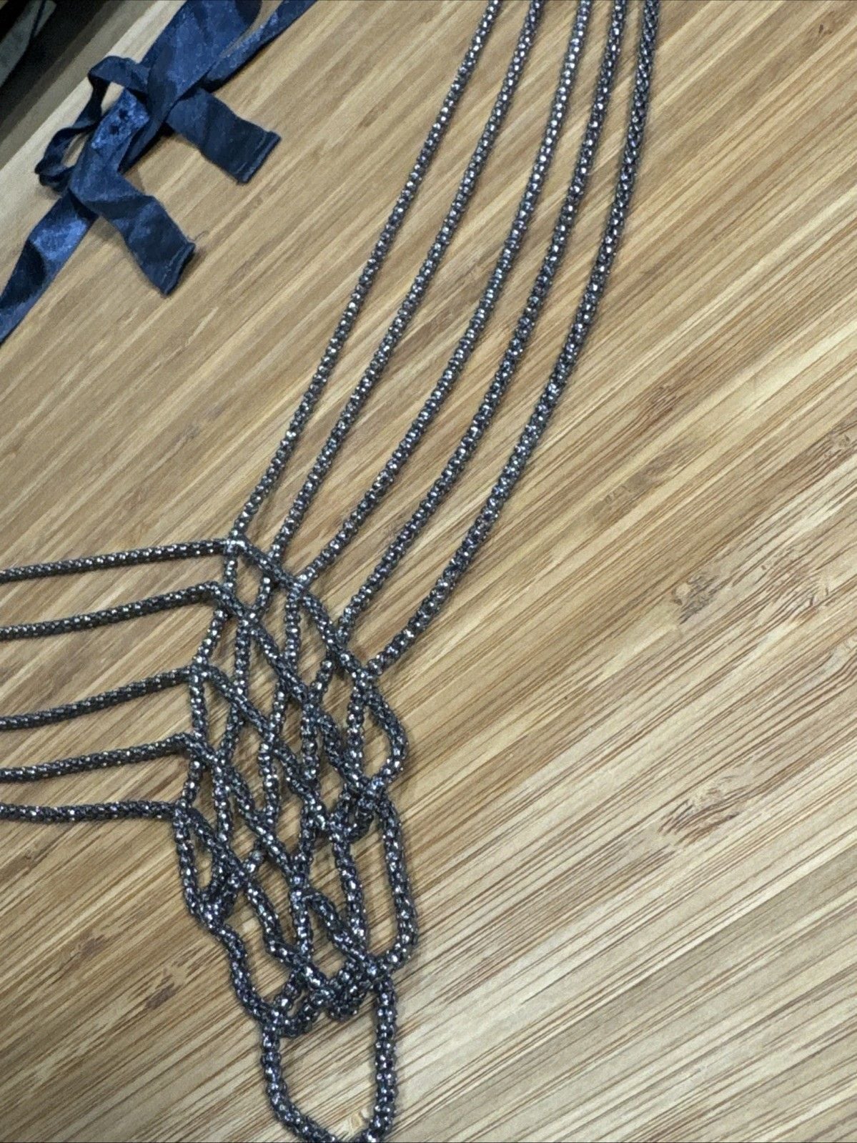 Gunmetal Beaded Drape Belt Waist Chain Goth Witch Spider Web Halloween Costume 6