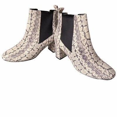 Cole Haan Grand OS Nitasha Python Snakeskin Chelsea Ankle Boots Block Heel 6 B 8