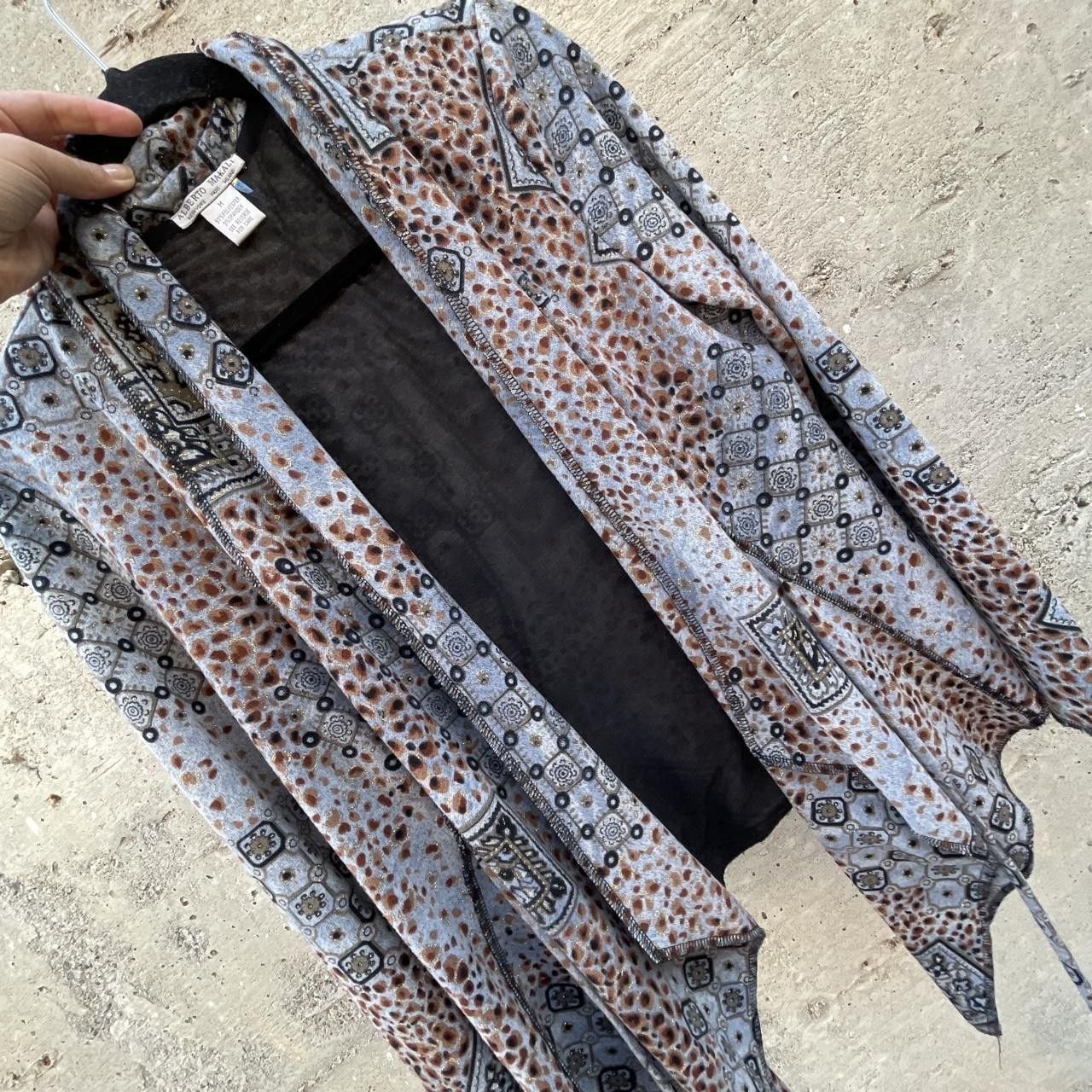 Alberto Makali boho print drape jacket 4