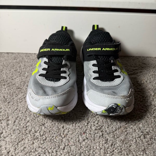 Under Armour Assert 10 AC Kids Running Shoes Gray Neon Green Hook Loop