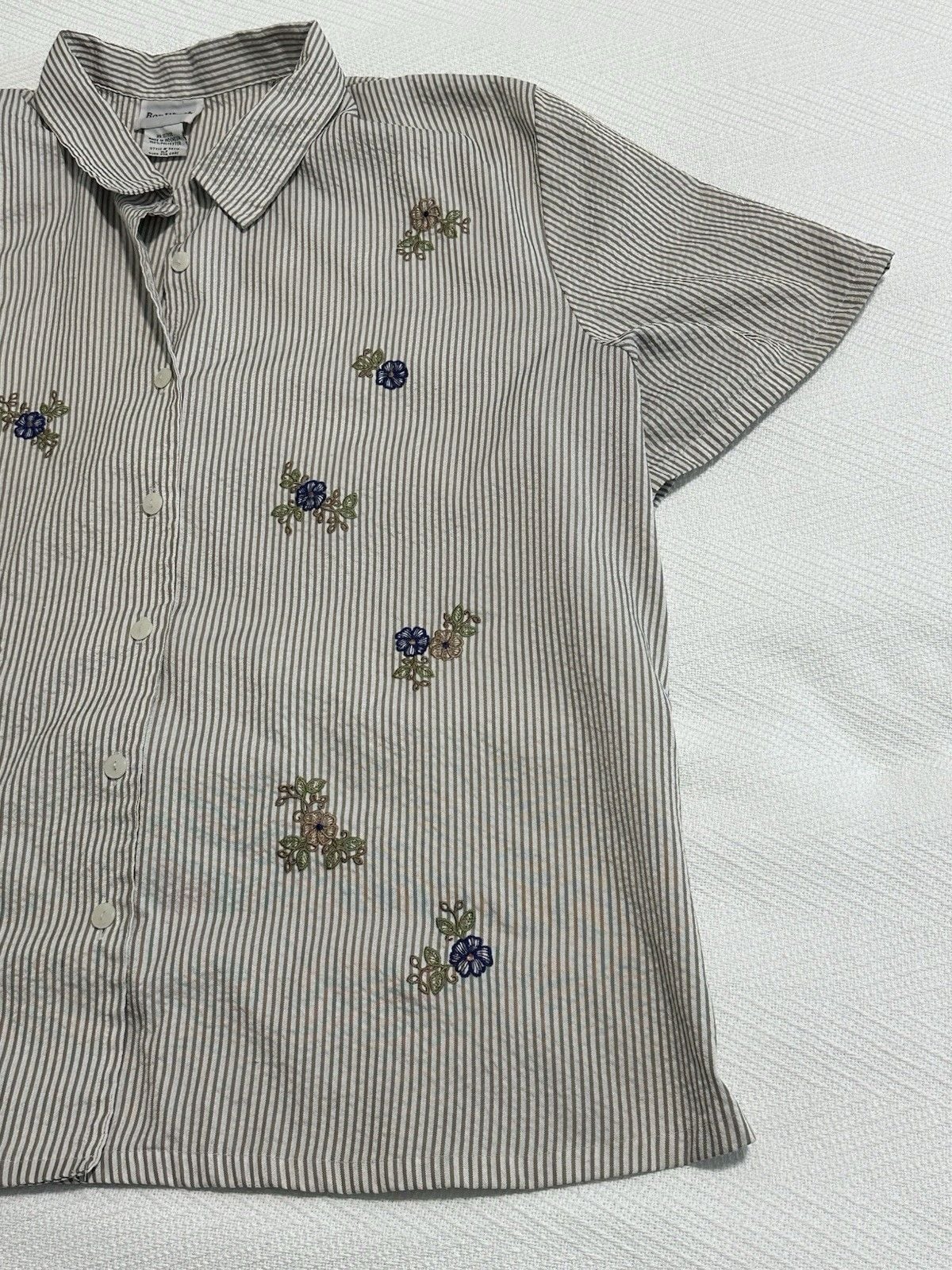 Bon Worth Women’s Xl Gray Button-Up Blouse 5
