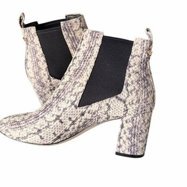 Cole Haan Grand OS Nitasha Python Snakeskin Chelsea Ankle Boots Block Heel 6 B
