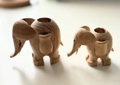 Vintage Hand Carved Wooden Toothpick Holders Mid Century Modern MCM 3