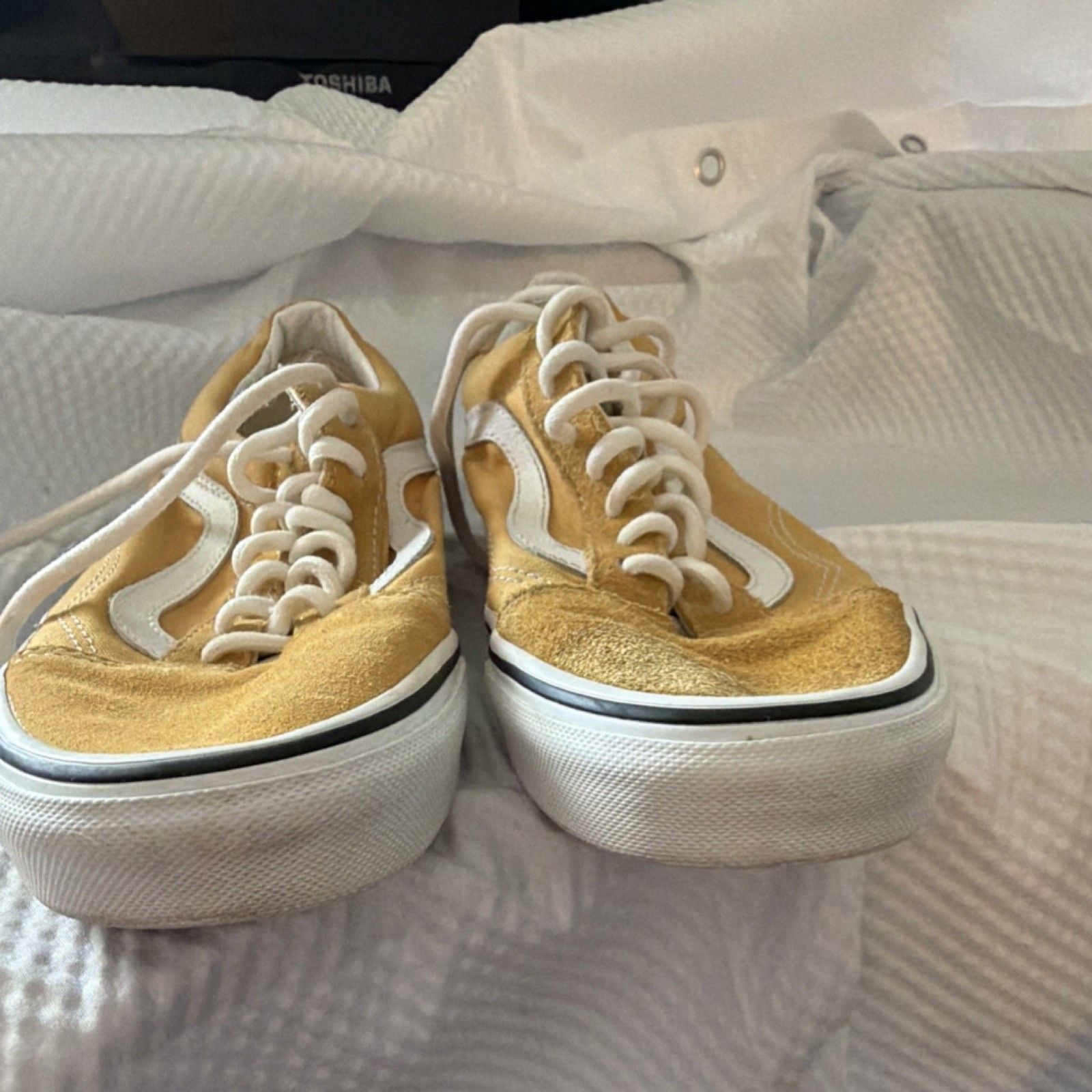 VANS Old Skool Men's Yellow White Canvas Suede Comfort Sneakers US 7.5 8