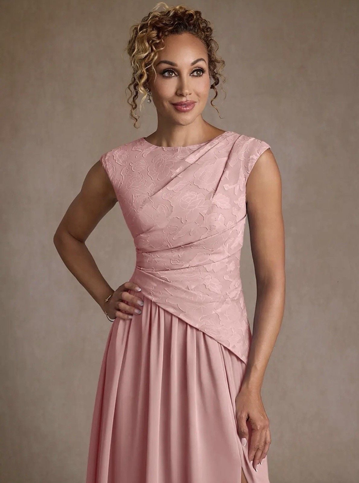 Azazie KalleenDusty Rose A-Line Pleated Chiffon Dress 5