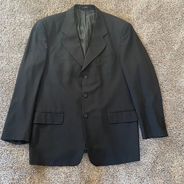 Vito Rufolo Men's Black Wool Suit Jacket Italian Size 43R Career Business 1