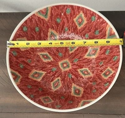 Vintage Chinese Export Porcelain Bowl with a rose, green, and gold pattern 6