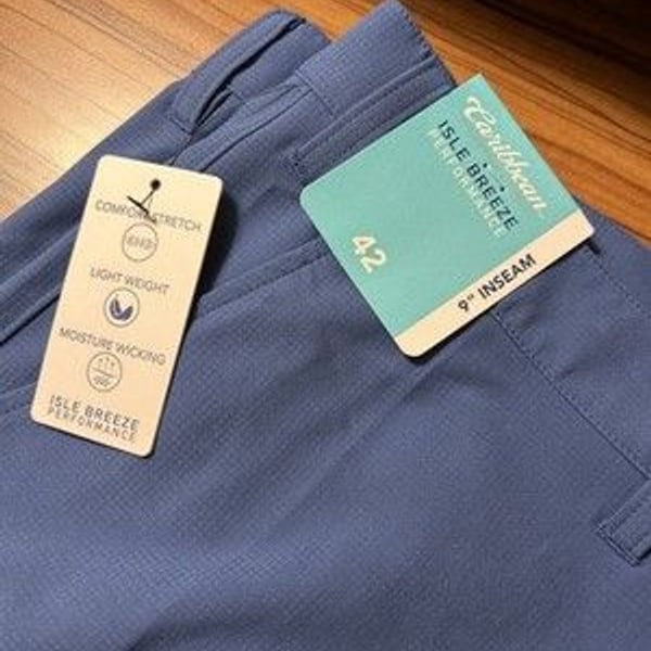 PGA Tour Golf Shorts Men’s 38 Navy Blue Performance Stretch Adjustable NWT