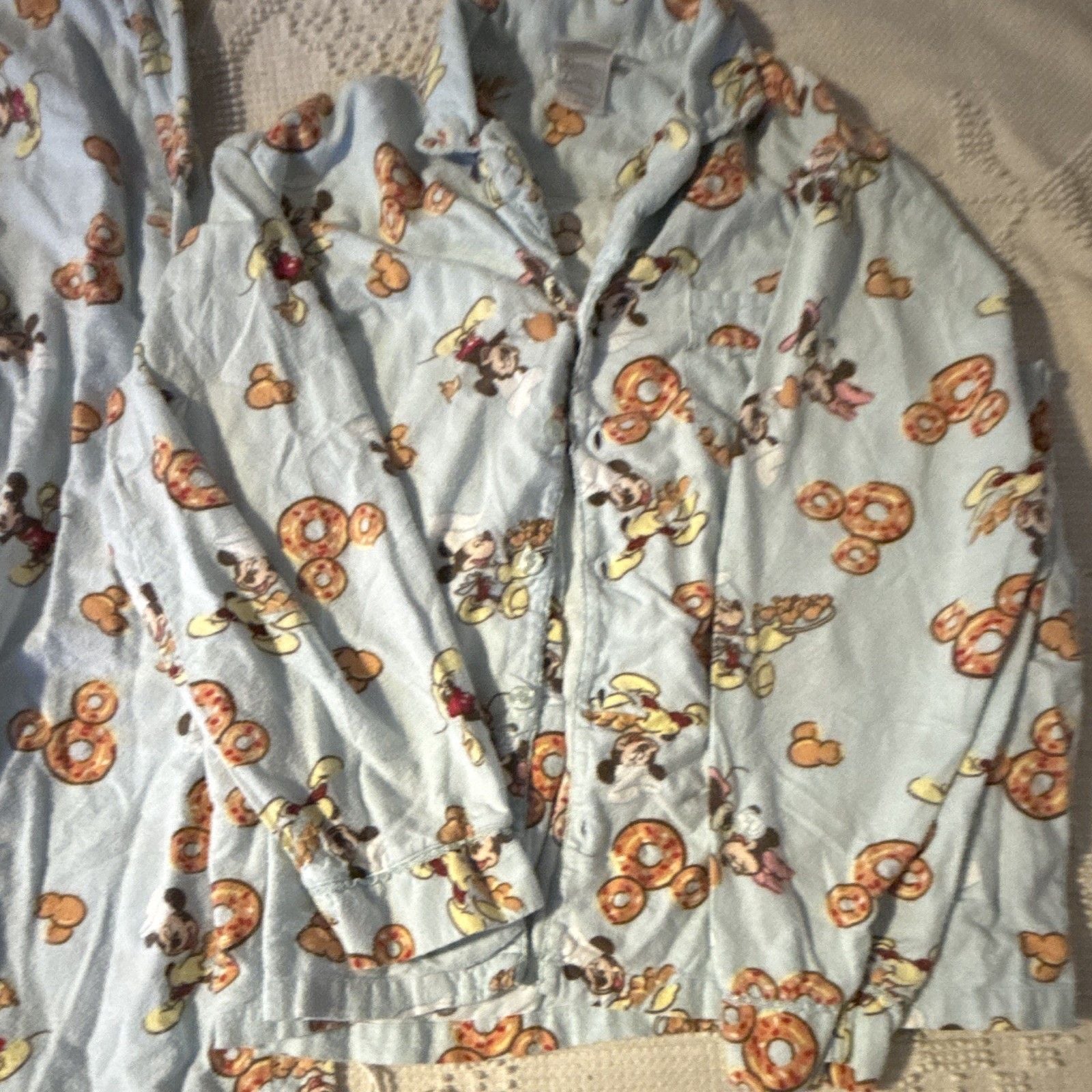 Disney Store Mickey Mouse 2-Piece Flannel Pajama Set Long Sleeve Pockets M 2