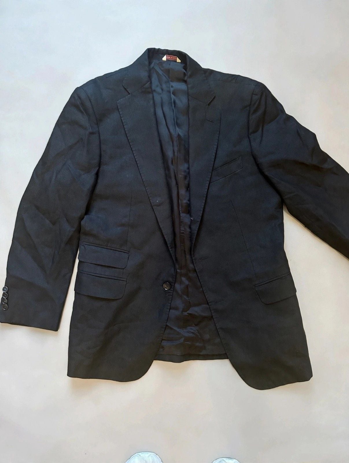 Andrew Carrington Men's Black 100% Linen Sport Coat Blazer 42 Made in Italy 2