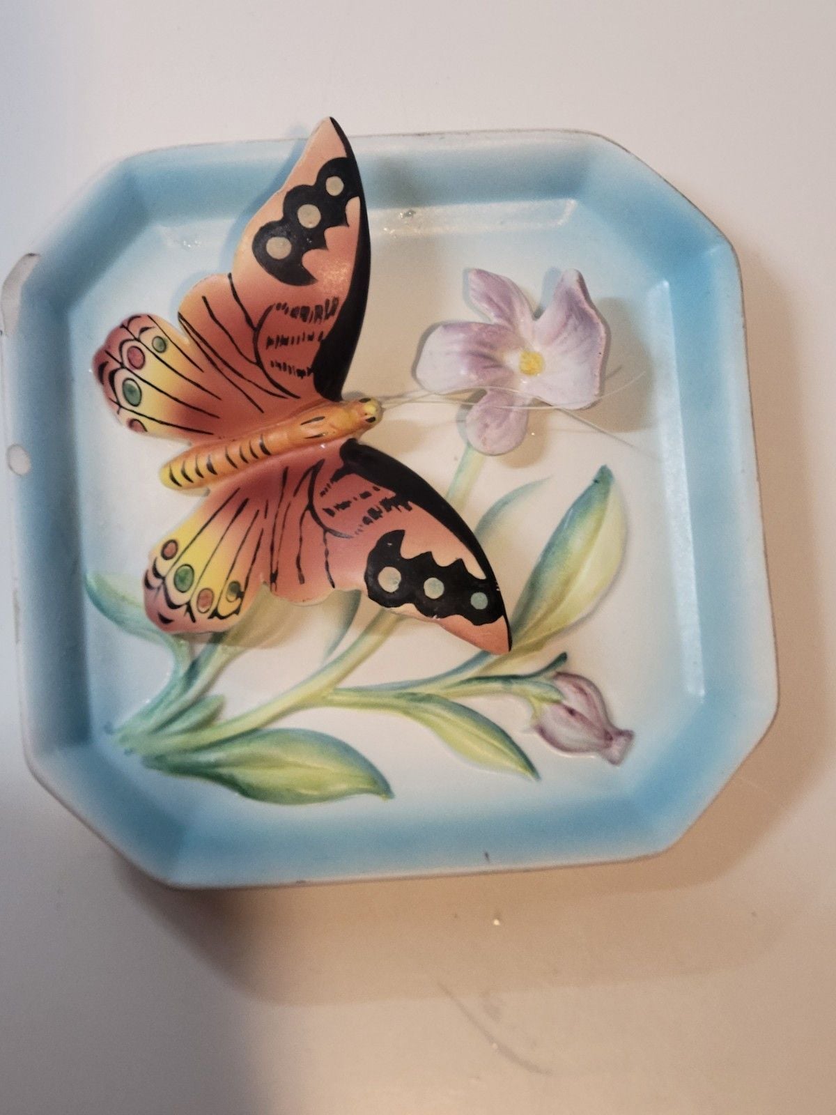 Vintage Napco 1960 Monarch Butterfly Trinket Dish 13
