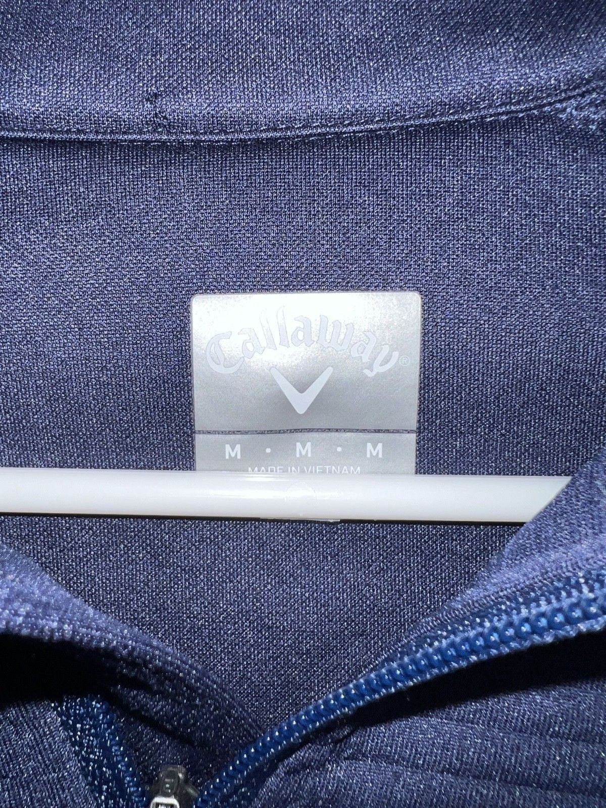 Callaway Mens Navy Blue Textured Quarter Zip Golf Pullover Sweatshirt Size M 5