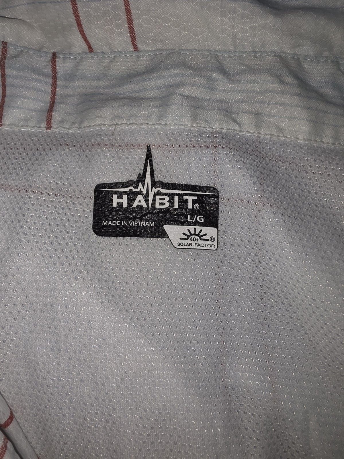 Habit Mens Fishing Shirt L Blue Plaid Short Sleeve UPF 40 Ventilated Pockets 4