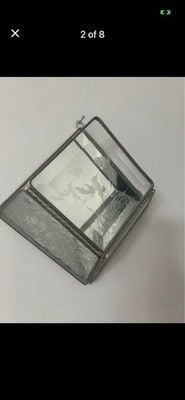 Glass Etched Hummingbird Back Mirror & Glass Wall Pocket Hanging Decor 4