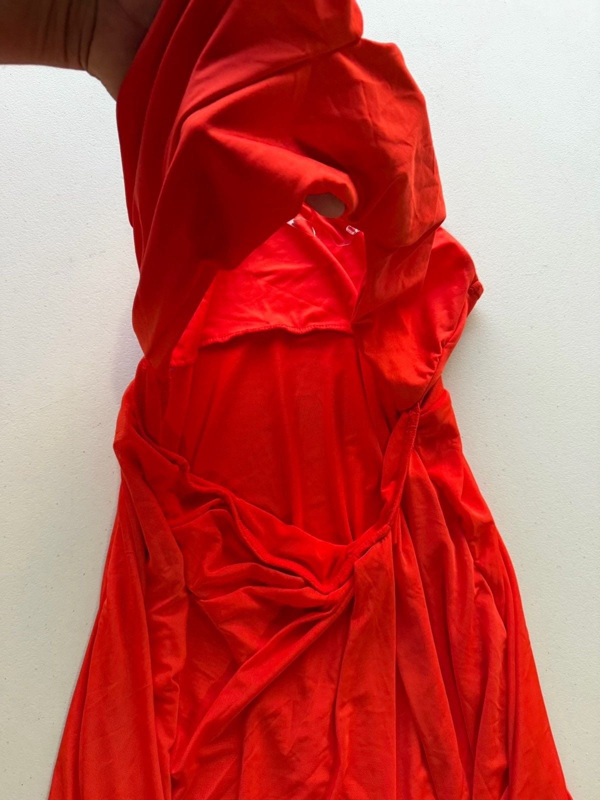 LORAGAL Red Solid One Shoulder Sleeveless Maxi Dress Womens Plus 2XL Long 3