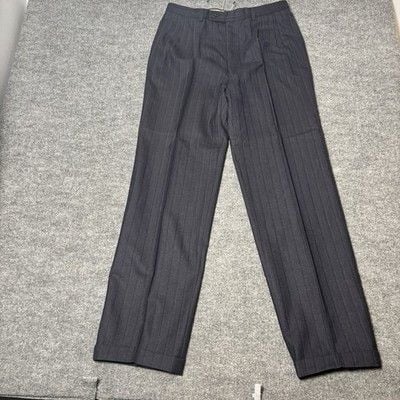 Emanuel Ungaro Uomo Mens Suit 42L Navy Pinstripe Wool Italy Saks Fifth Avenue 8