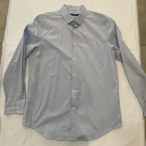 Perry Ellis Dress Shirt Mens L 16.5 34/35 Light Blue