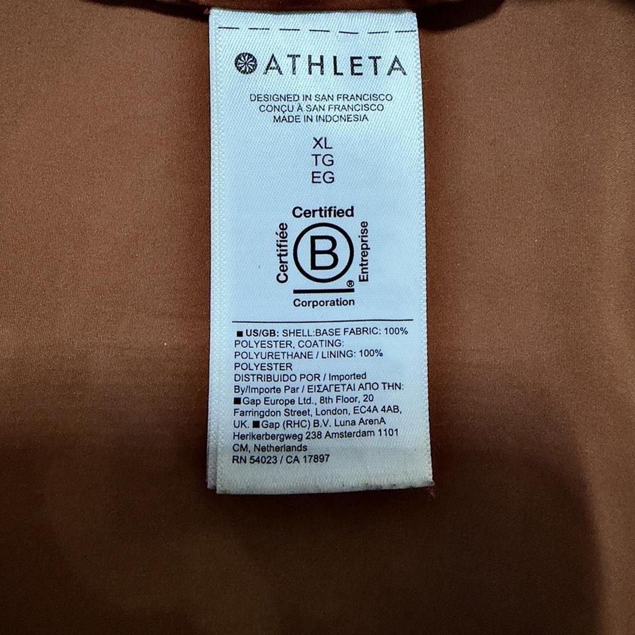 Athleta brown polyester raincoat with hood, size XL #athletic #outdoor 4