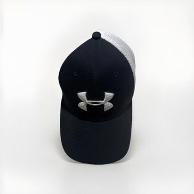Under Armour Golf Mesh Stretch Men's Cap - Black/White, Size L/XL 2