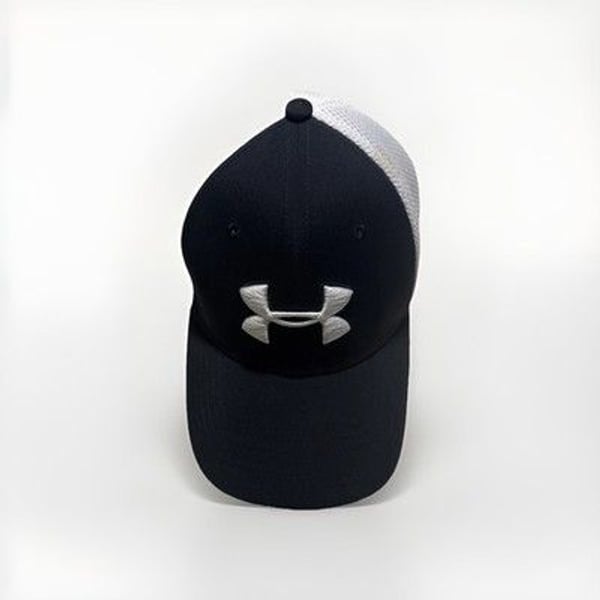 Under Armour Golf Mesh Stretch Men's Cap - Black/White, Size L/XL