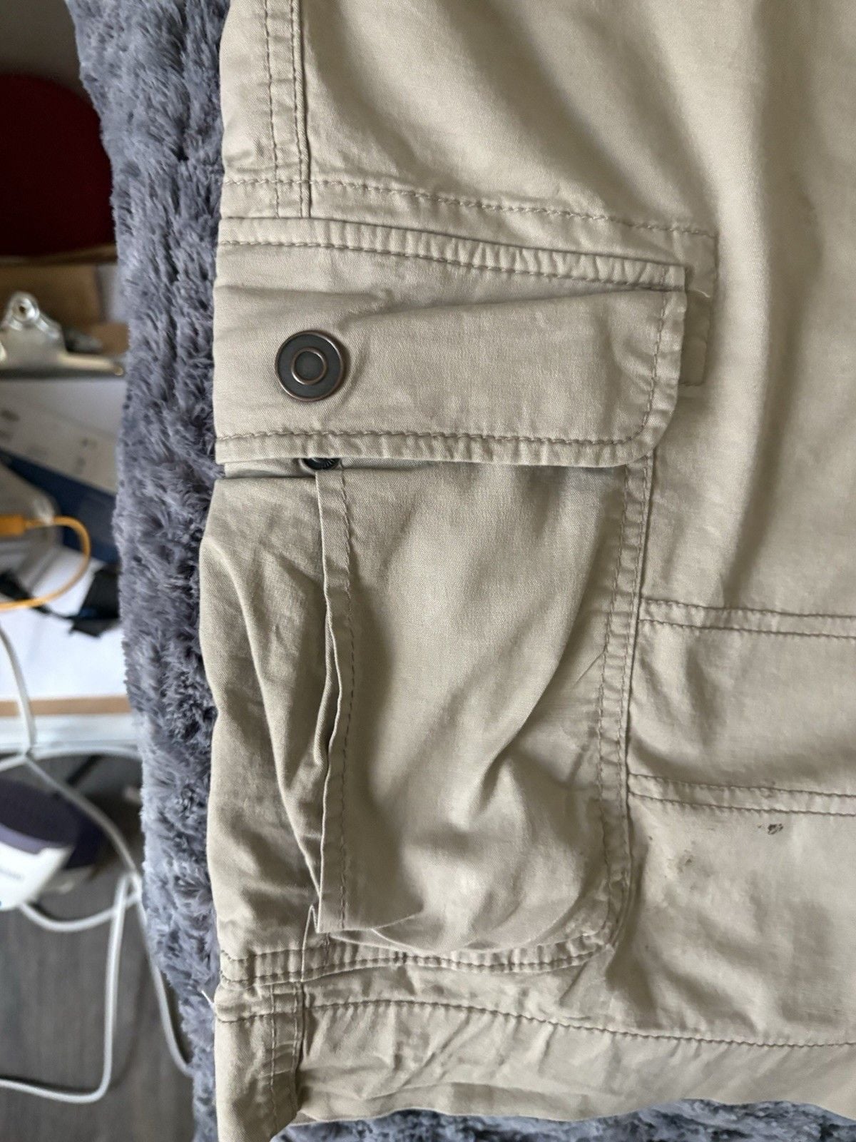 George Mens Cargo Shorts Size 46 Beige Khaki Big and Tall Multi Pocket 6
