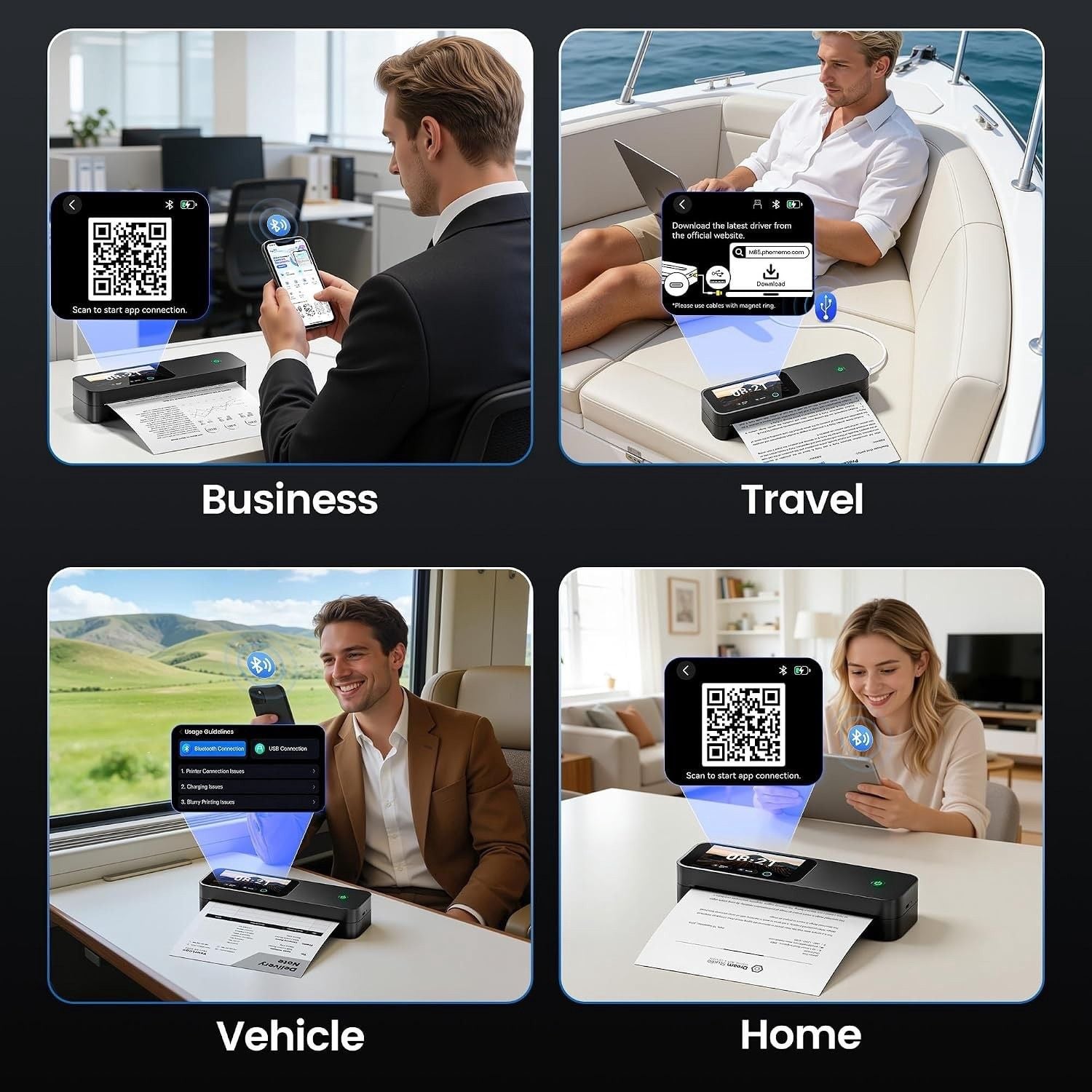 Phomemo M85 Touchscreen Portable Printers Wireless for Travel Small, Black 10