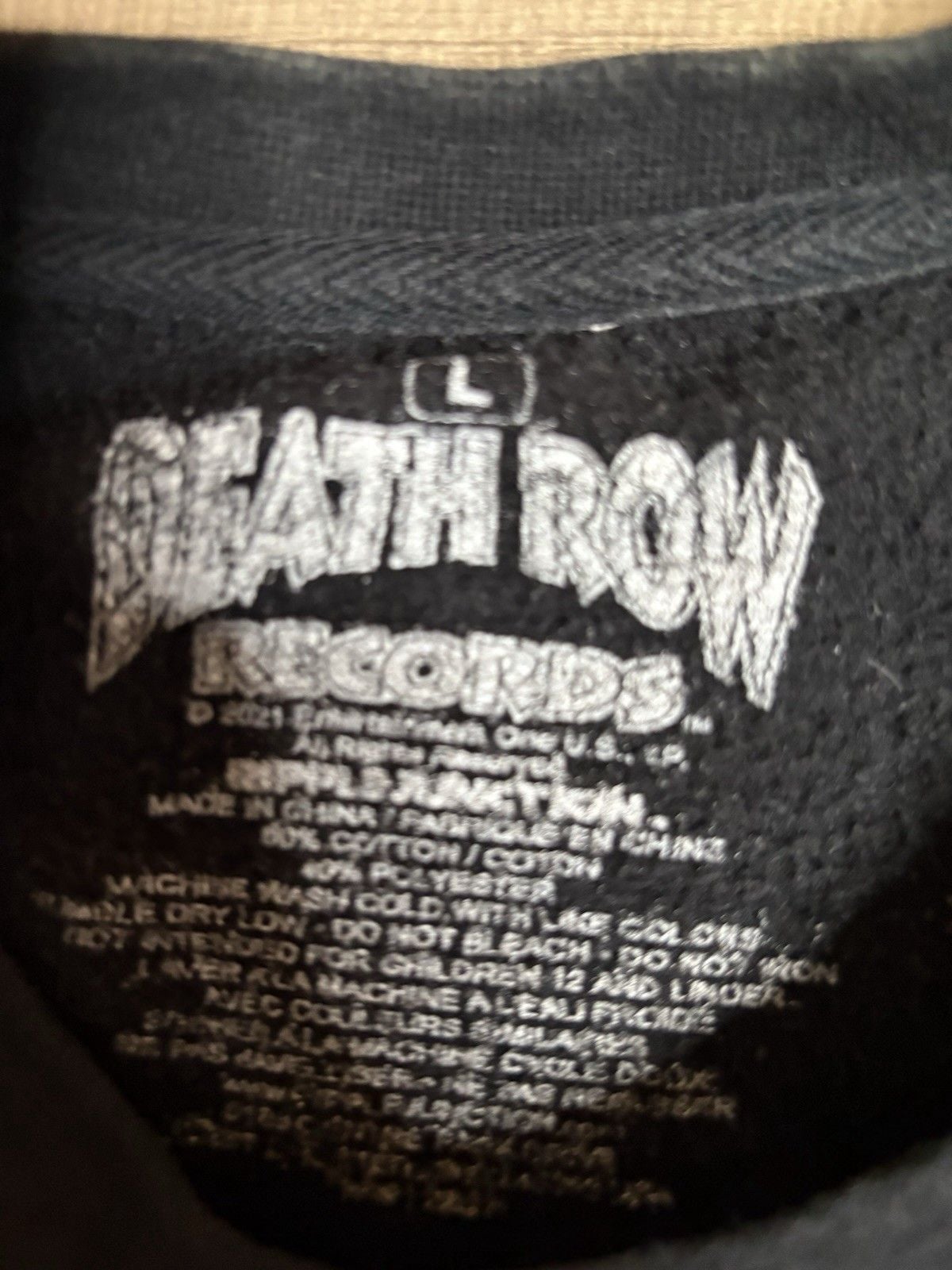 Death Row Records Sweatshirt Black Graphic Pullover Death Row Records Mens L 6