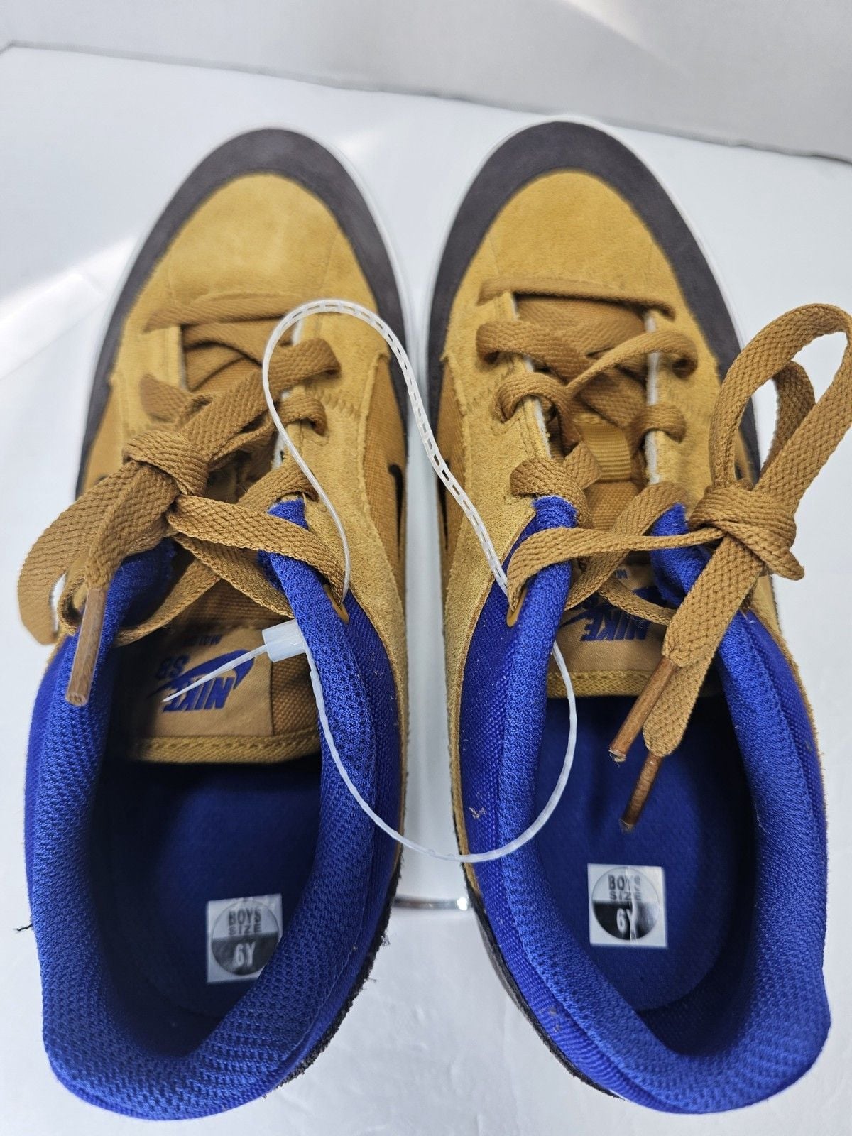 Nike SB Malor HF1205-700 Brown Blue Suede Skate Shoes Youth Size 6Y New 9