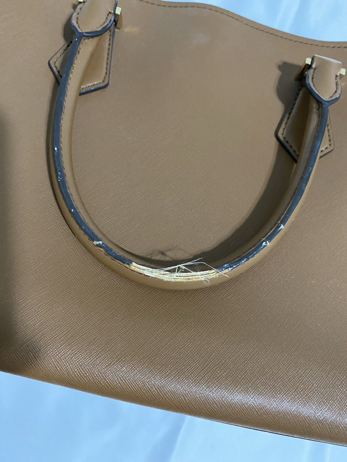 Michael Kors Authentic Brown Satchel with MK Logo Used 6