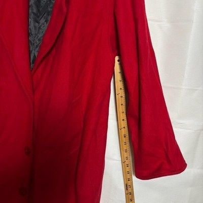 Vintage Billycoat Wool Coat Womens 1X Red Long Overcoat Button Front USA 13
